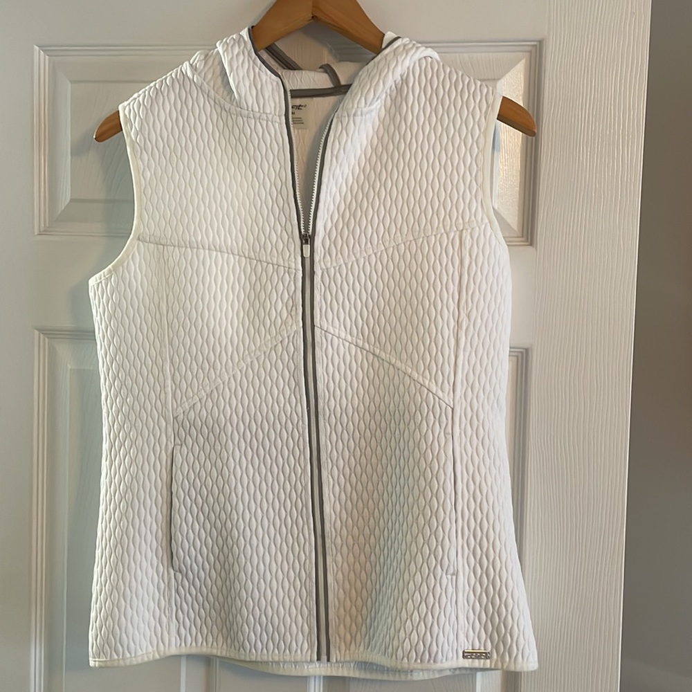 JOFIT White thin puffer vest with hood - Picture 2 of 3